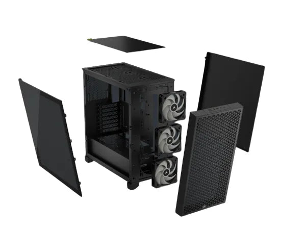 3000D RGB AIRFLOW Black Mid-Tower PC Case; 2x 3.5'' |  2x 2.5'' Drive Bays; Up to 360mm Radiator compatible; 3x 120mm fan incl - image 25