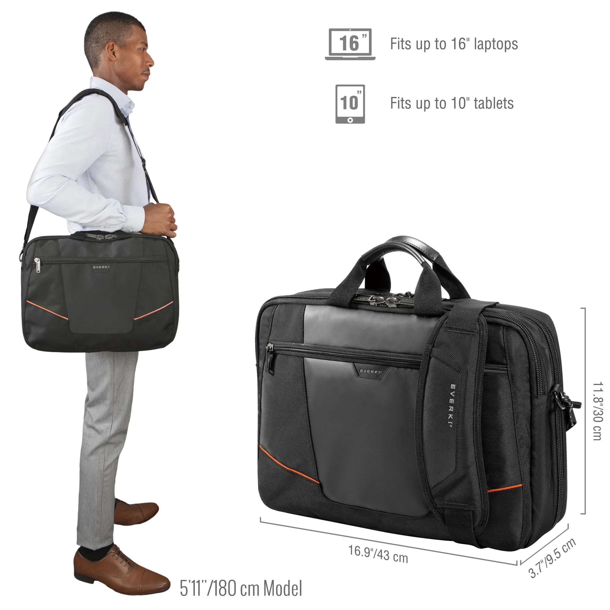 EVERKI EKB419 FLIGHT 16'' LAPTOP BRIEFCASE BAG - image 11