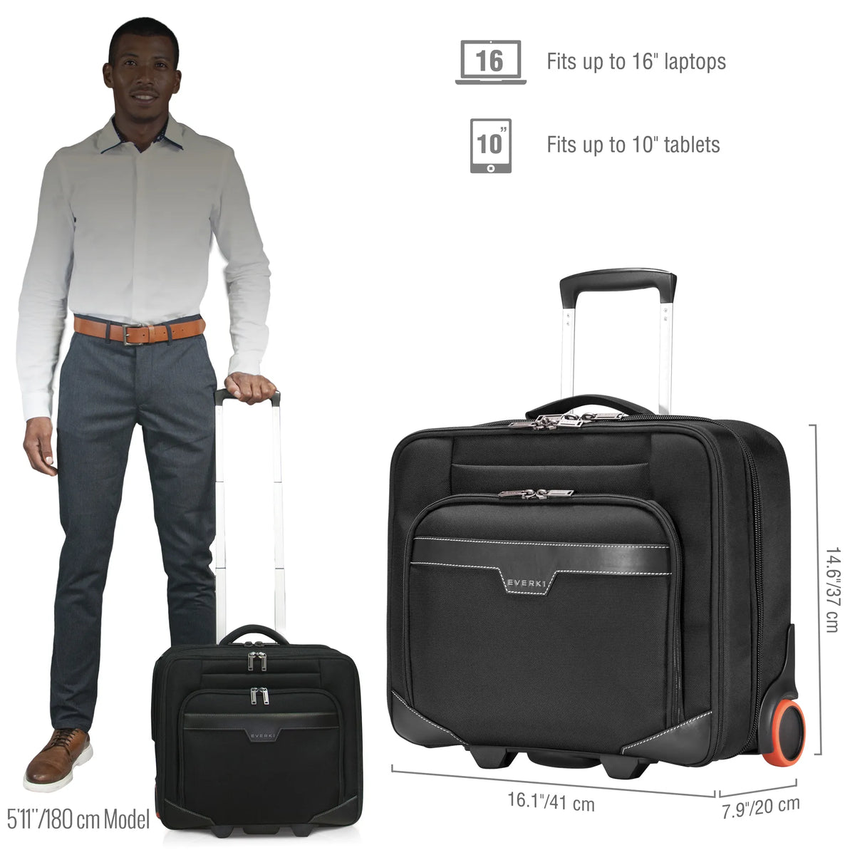 EVERKI JOURNEY TROLLEY BRIEFCASE | Fits up to 16 inch laptops | Smart clothing compartment for short travel days - image 26