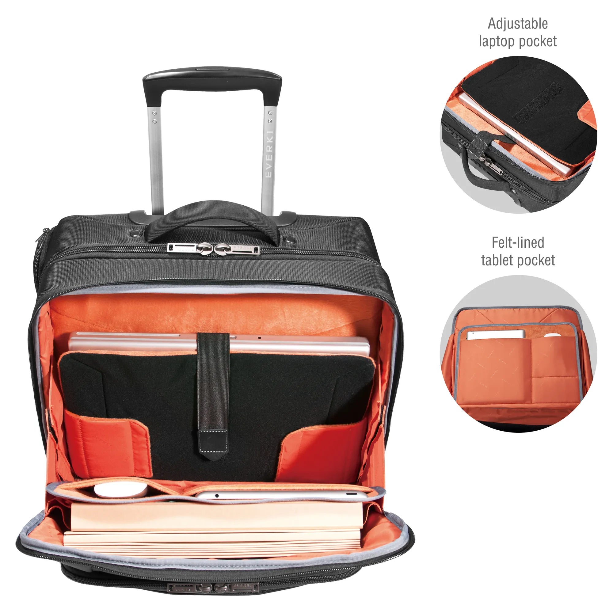 EVERKI JOURNEY TROLLEY BRIEFCASE | Fits up to 16 inch laptops | Smart Clothing Compartment for short travel days - image 29