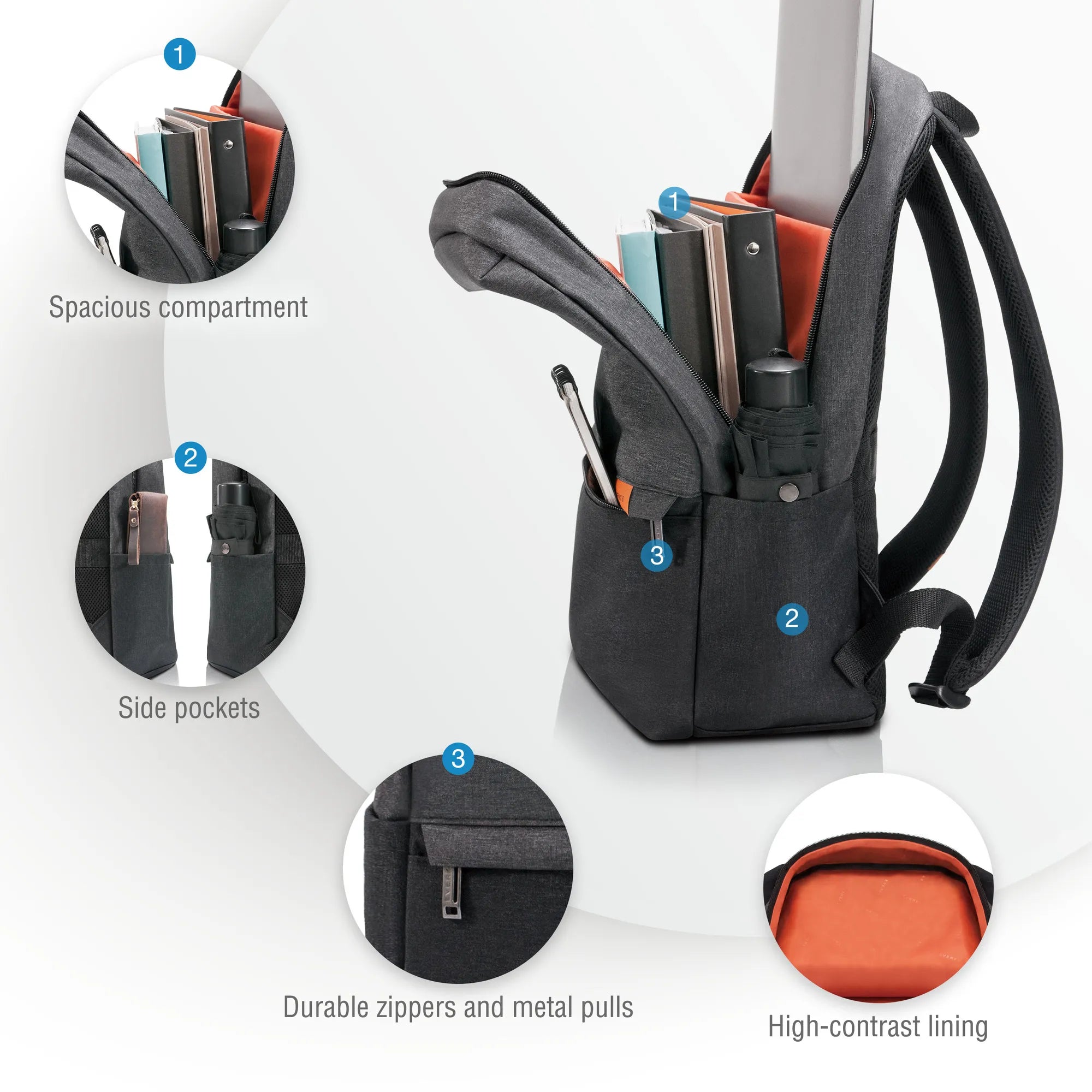 EVERKI LIGHT BACKPACK | Fits up to 15.6 inch laptops | Hidden stash pocket | Felt-lined laptop and tablet pockets - image 4