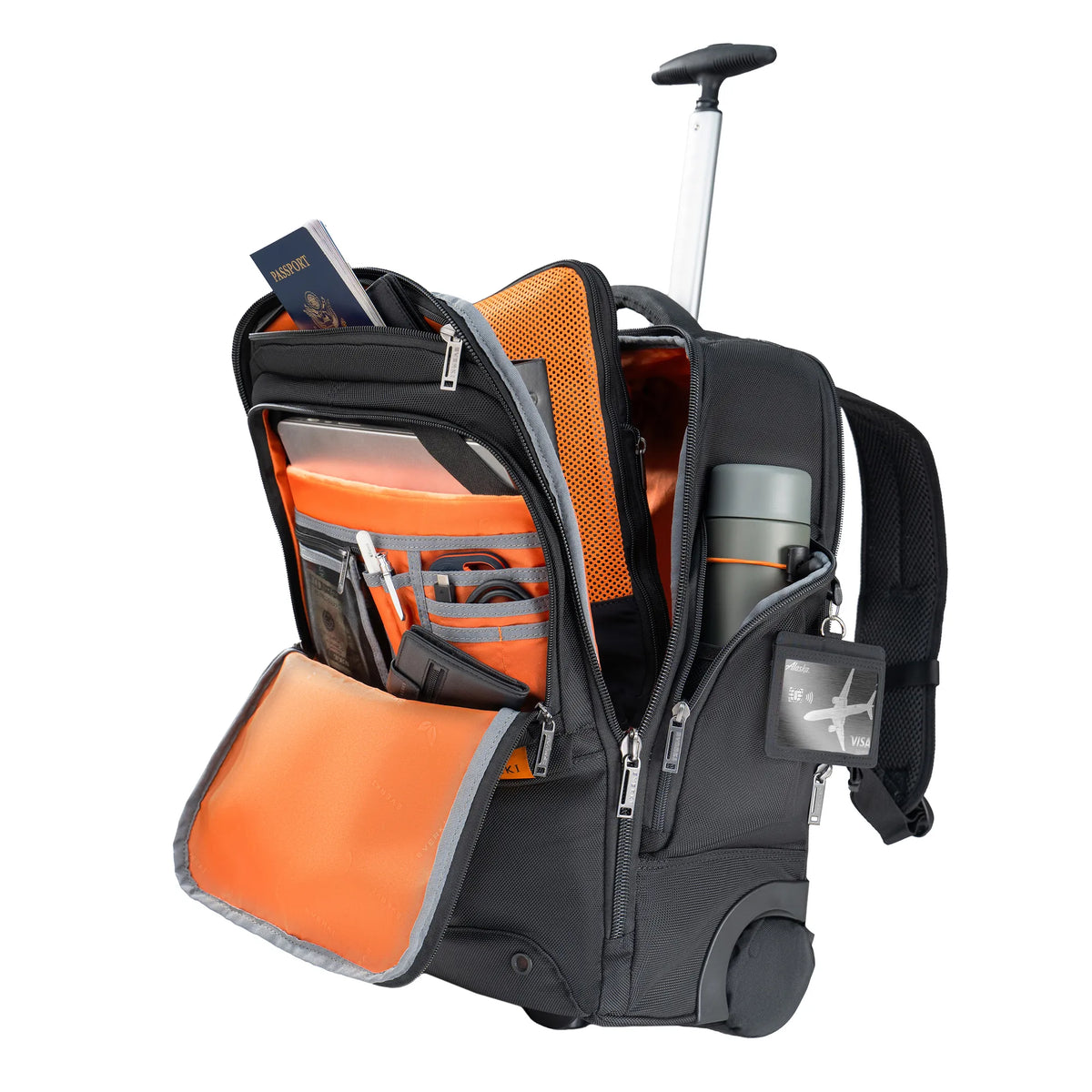 EVERKI TROLLEY BACKPACK | Fits up to 15.6 laptops | Hidden padded shoulder straps | ECO-friendly | Spacious | Wheel cover - image 3