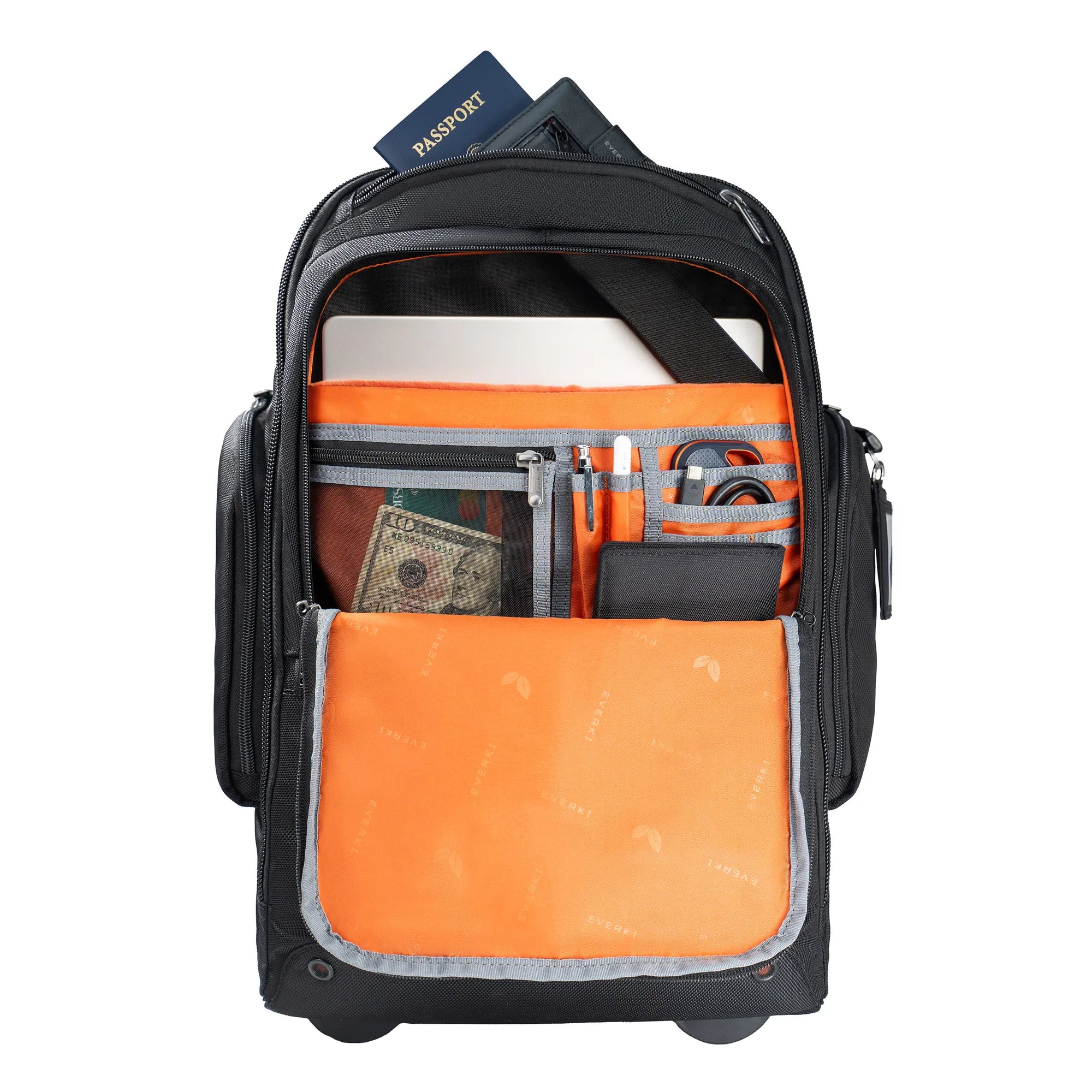 EVERKI TROLLEY BACKPACK | Fits up to 15.6 laptops | Hidden padded shoulder straps | ECO-friendly | Spacious | Wheel Cover - image 4