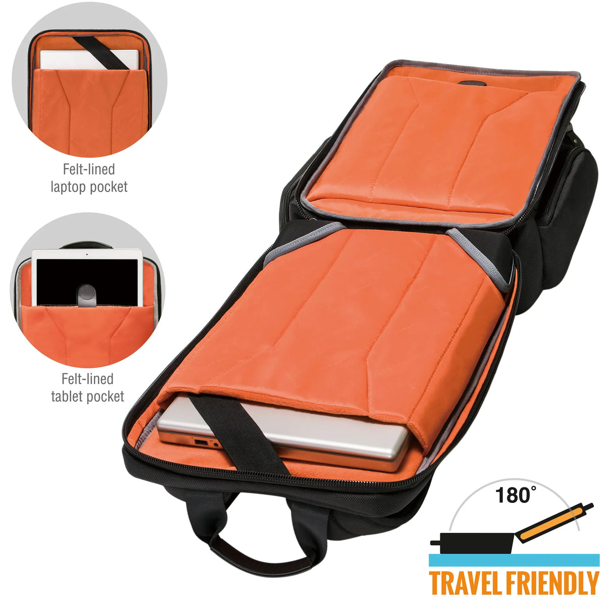 EVERKI ONYX BACKPACK | Fits up to 17.3 inch laptops | Black | Discreet RFID-safe pocket | Travel friendly | Opens 180 - image 6