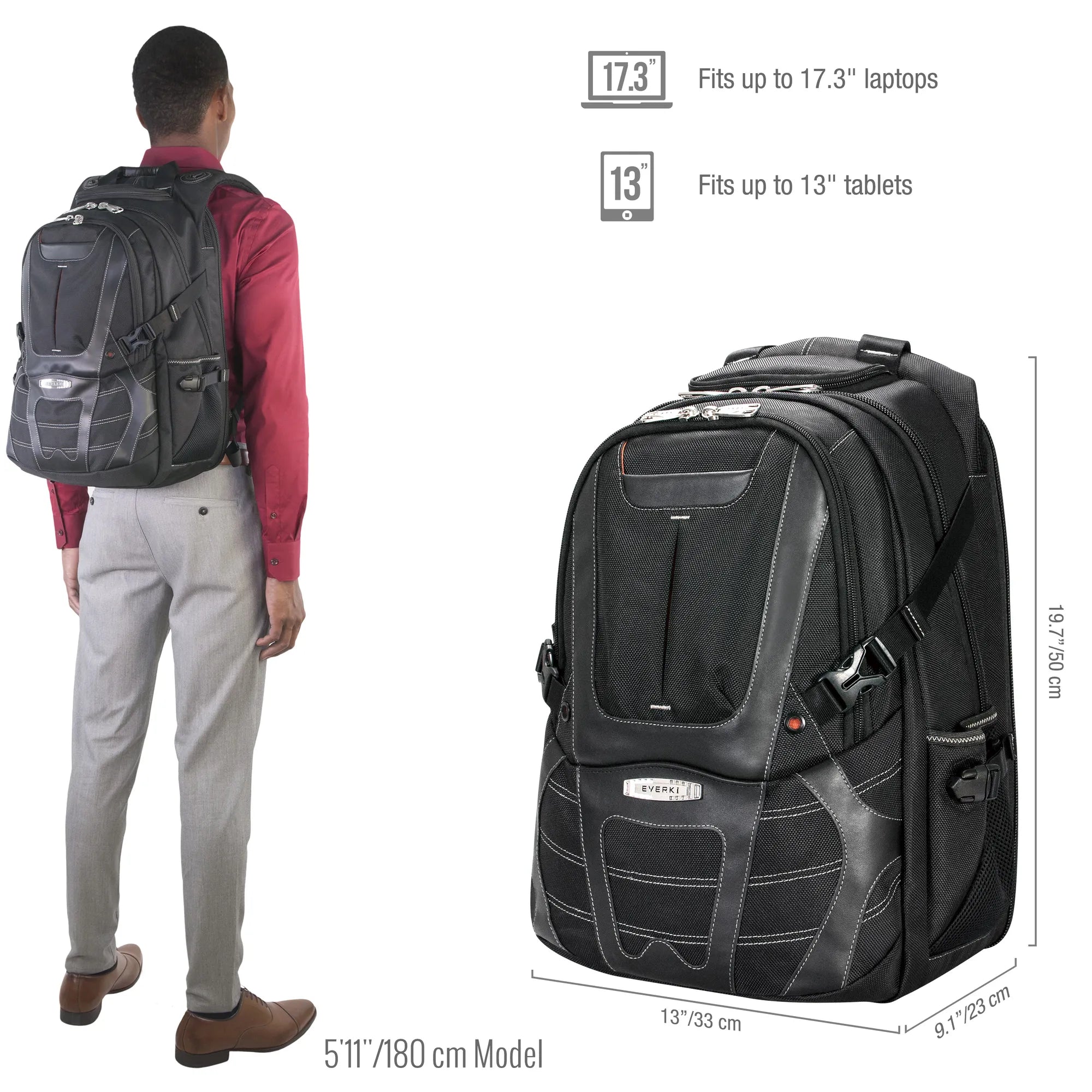 EVERKI CONCEPT BACKPACK | Fits up to 17.3 inch laptops | Travel friendly | Opens 180° | Hard-shell quick-access sunglasses case - image 27
