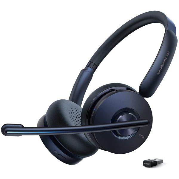 Anker PowerConf H700 Bluetooth Headset with Charging Stand Blue