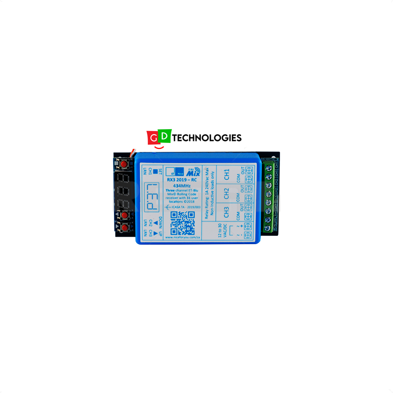 NICE MULTI-RECEIVER RX3 3 CHANNEL (TH ASSEMBLY) 434MHZ