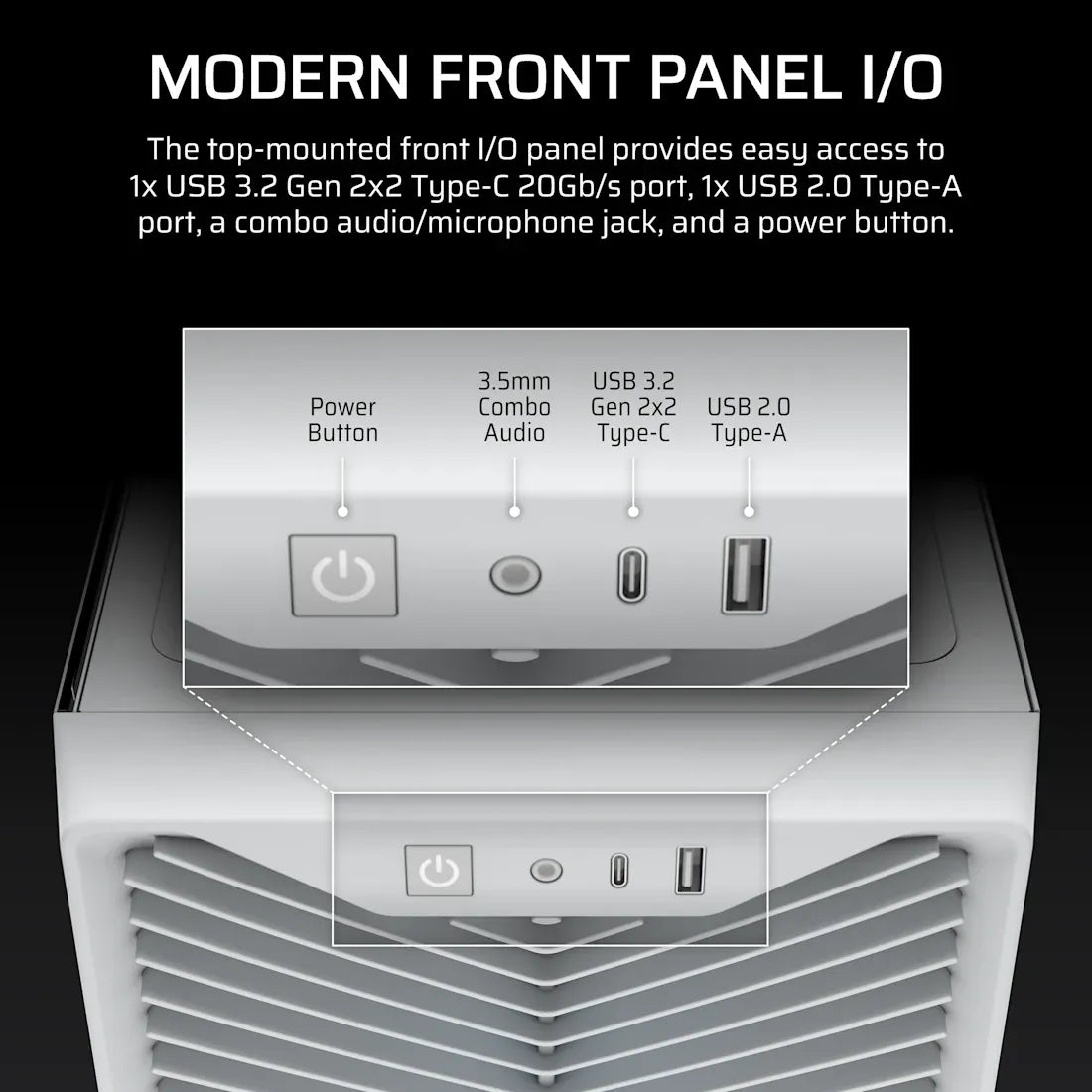 3200D RS ARGB Mid-Tower PC Case; 3x RS120 ARGB fans incl - White. - image 10