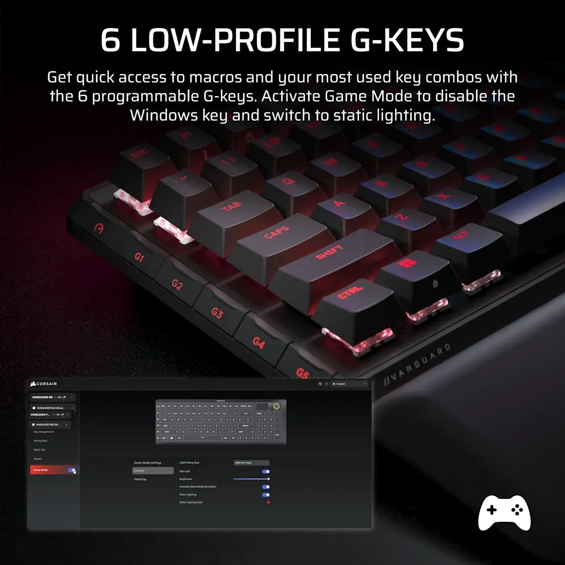Corsair VANGUARD PRO 96% Hall Effect Gaming Keyboard - MGX Hyperdrive magnetic switches - Black. - image 12