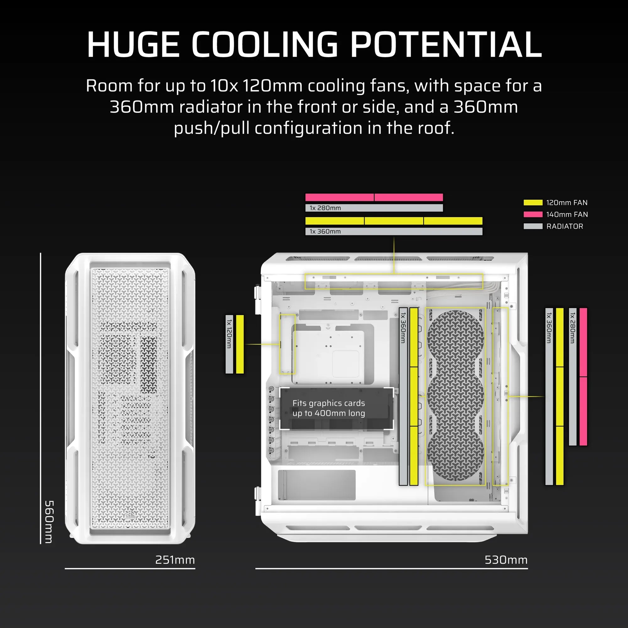 5000T Mid-Tower PC Case; White - image 10