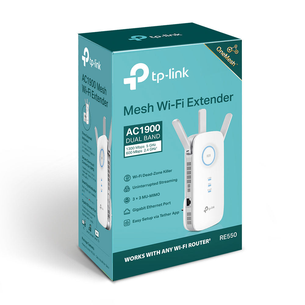 TP-LINK AC1900 DUAL BAND WIRELESS RANGE EXTENDER (RE550)