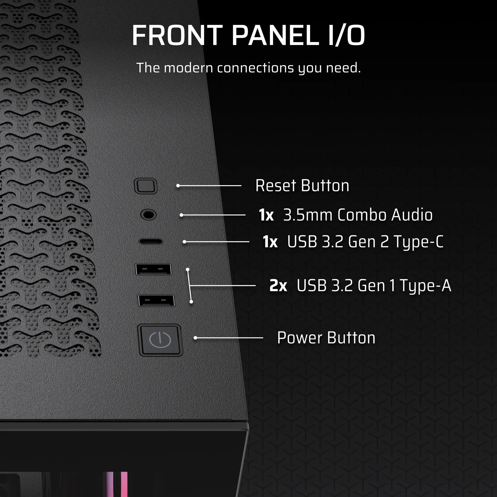 3500X RS-R ARGB Tempered Glass Mid-Tower PC Case; Black - image 17