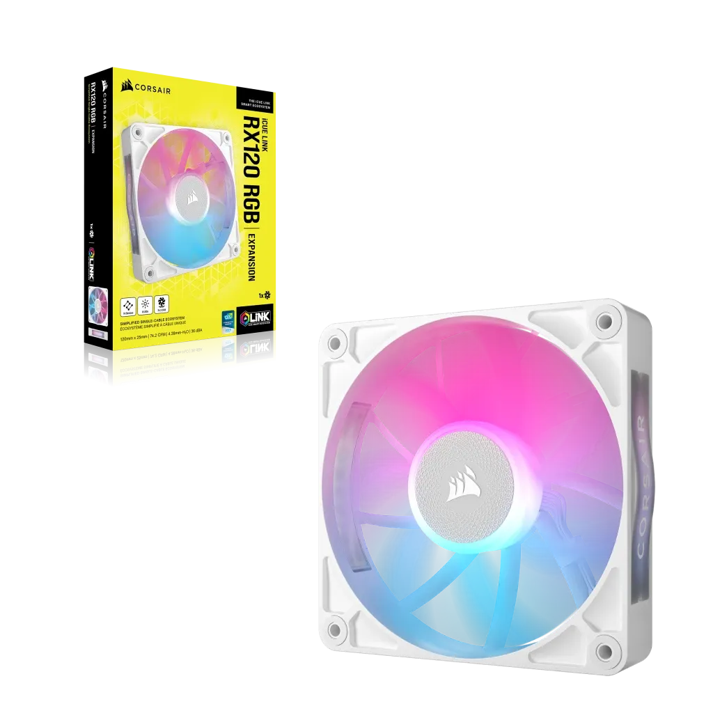 Corsair RX RGB Series; iCUE LINK RX120 RGB White; 120mm Fan; Single Pack - image 18