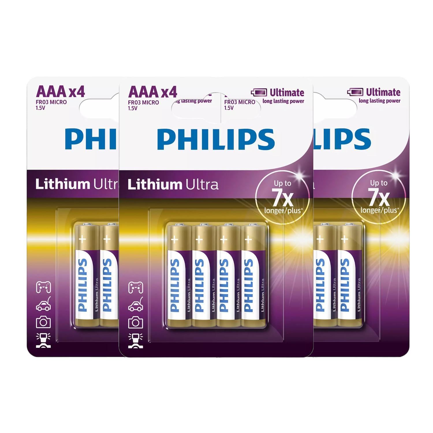 PHILIPS LITHIUM ULTRA AAA 4 X 3