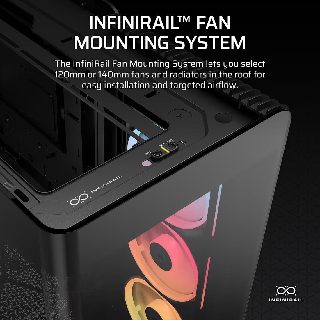 FRAME 4500X LX-R RGB LINK Panoramic Glass Mid-Tower PC Case; 3x RGB Fans Inclided; 4x 2.5'' ; 2x 3.5''; Black - image 8
