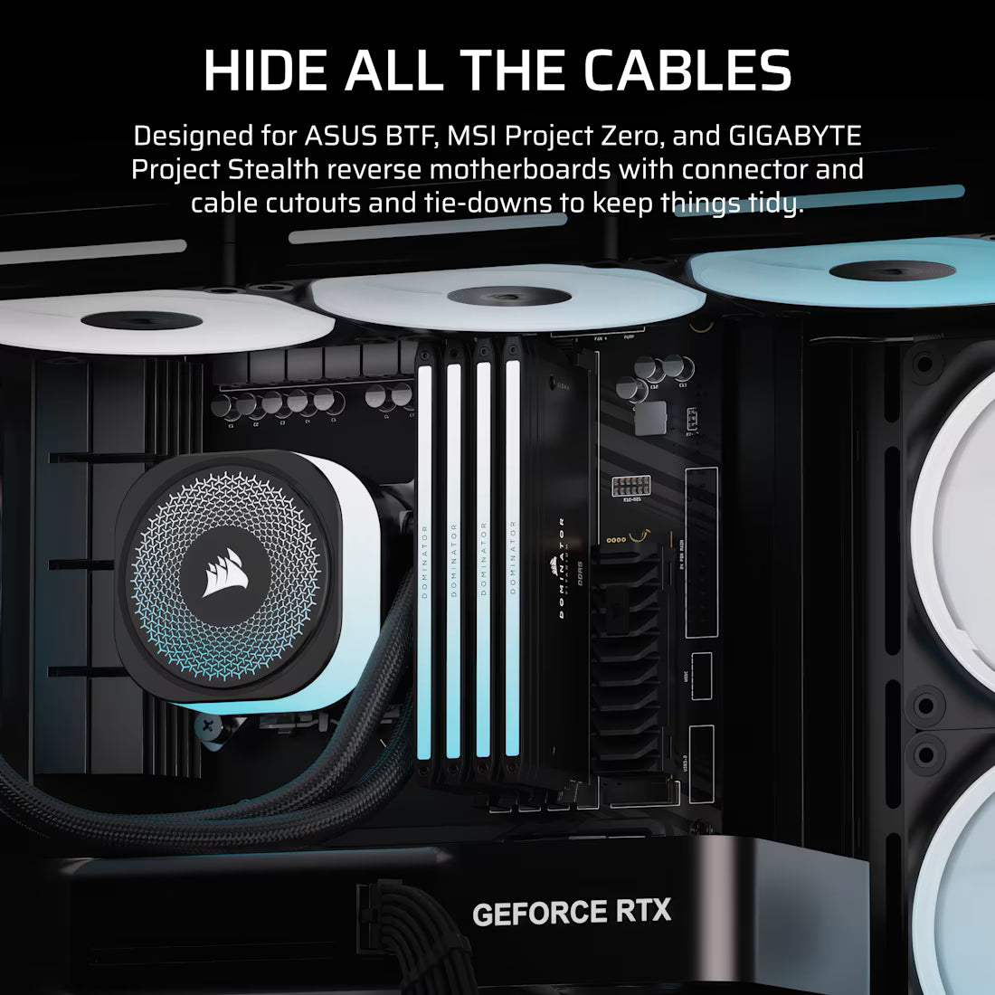 FRAME 4500X LX-R RGB LINK Panoramic Glass Mid-Tower PC Case; 3x RGB Fans Inclided; 4x 2.5'' ; 2x 3.5''; Black - image 10