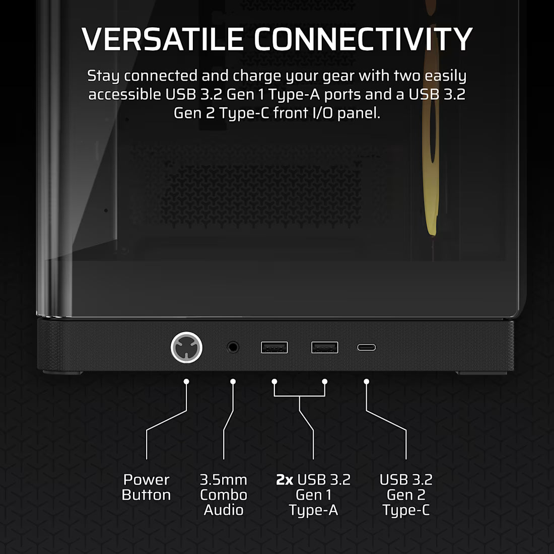 FRAME 4500X LX-R RGB LINK Panoramic Glass Mid-Tower PC Case; 3x RGB Fans Inclided; 4x 2.5'' ; 2x 3.5''; Black - image 11