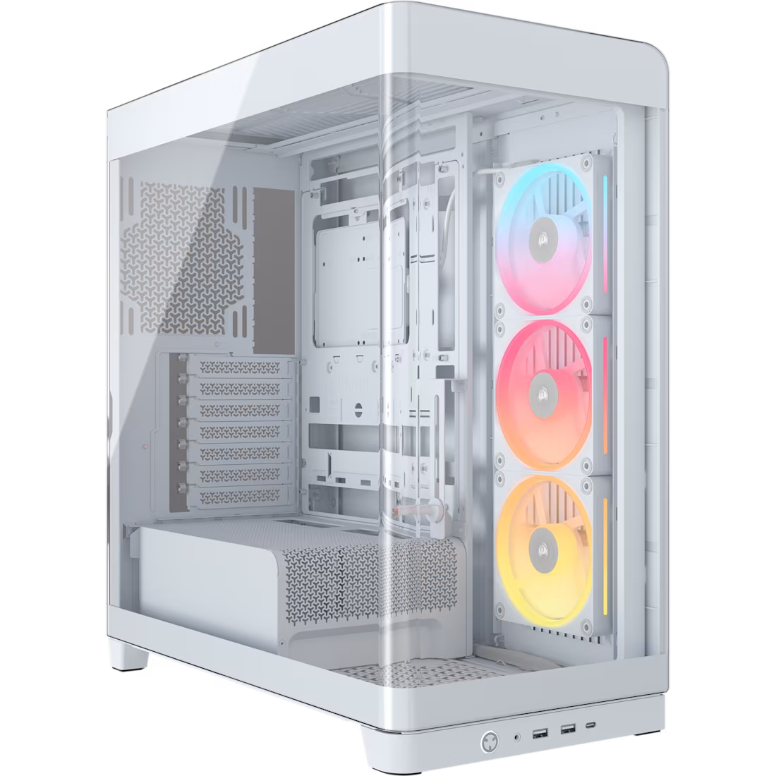 FRAME 4500X LX-R RGB LINK Panoramic Glass Mid-Tower PC Case; 3x RGB Fans Inclided; 4x 2.5'' ; 2x 3.5''; White - image 2