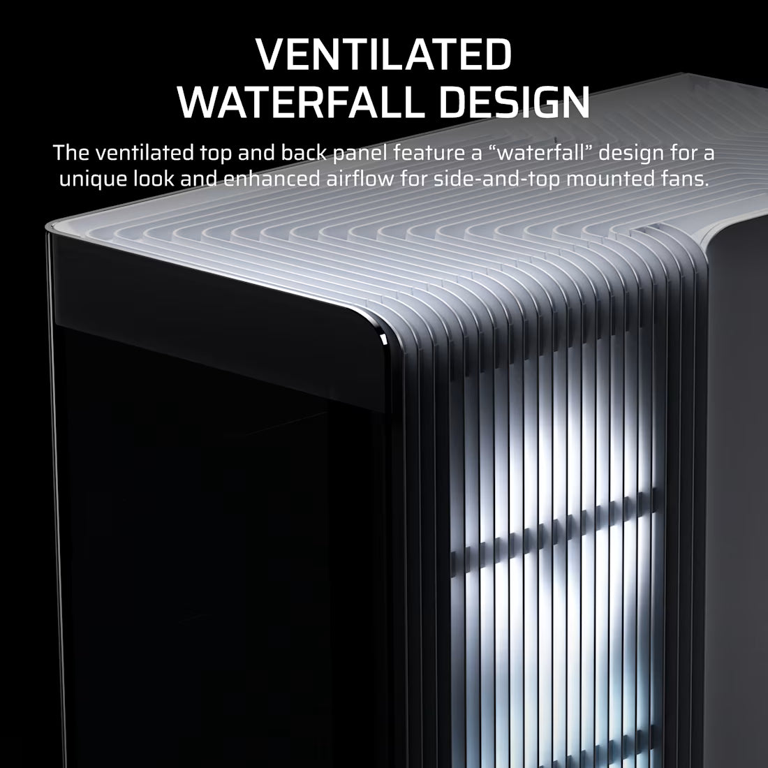 FRAME 4500X LX-R RGB LINK Panoramic Glass Mid-Tower PC Case; 3x RGB Fans Inclided; 4x 2.5'' ; 2x 3.5''; White - image 5