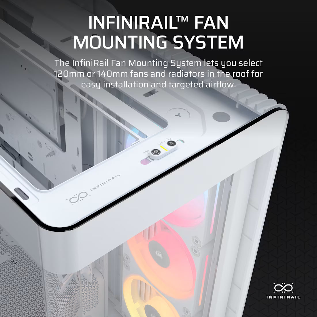 FRAME 4500X LX-R RGB LINK Panoramic Glass Mid-Tower PC Case; 3x RGB Fans Inclided; 4x 2.5'' ; 2x 3.5''; White - image 7