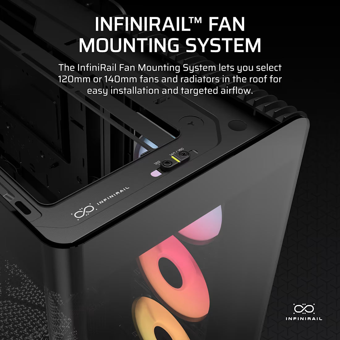 FRAME 4500X RS-R ARGB Panoramic Glass Mid-Tower PC Case;includes 3x RS120-R ARGB Fans ; 4x 2.5'' ; 2x 3.5''  Black - image 8
