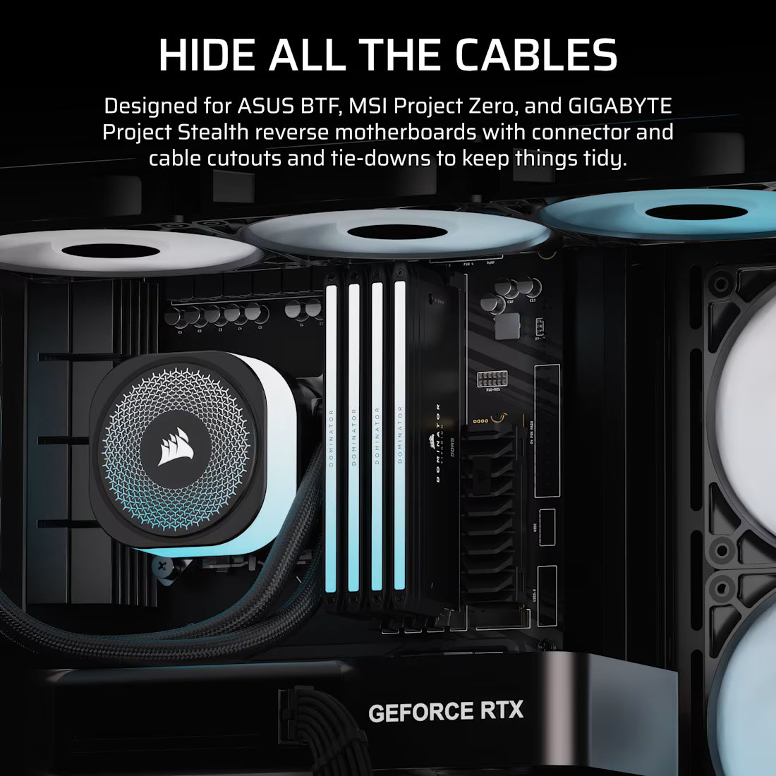 FRAME 4500X RS-R ARGB Panoramic Glass Mid-Tower PC Case;includes 3x RS120-R ARGB Fans ; 4x 2.5'' ; 2x 3.5''  Black - image 10