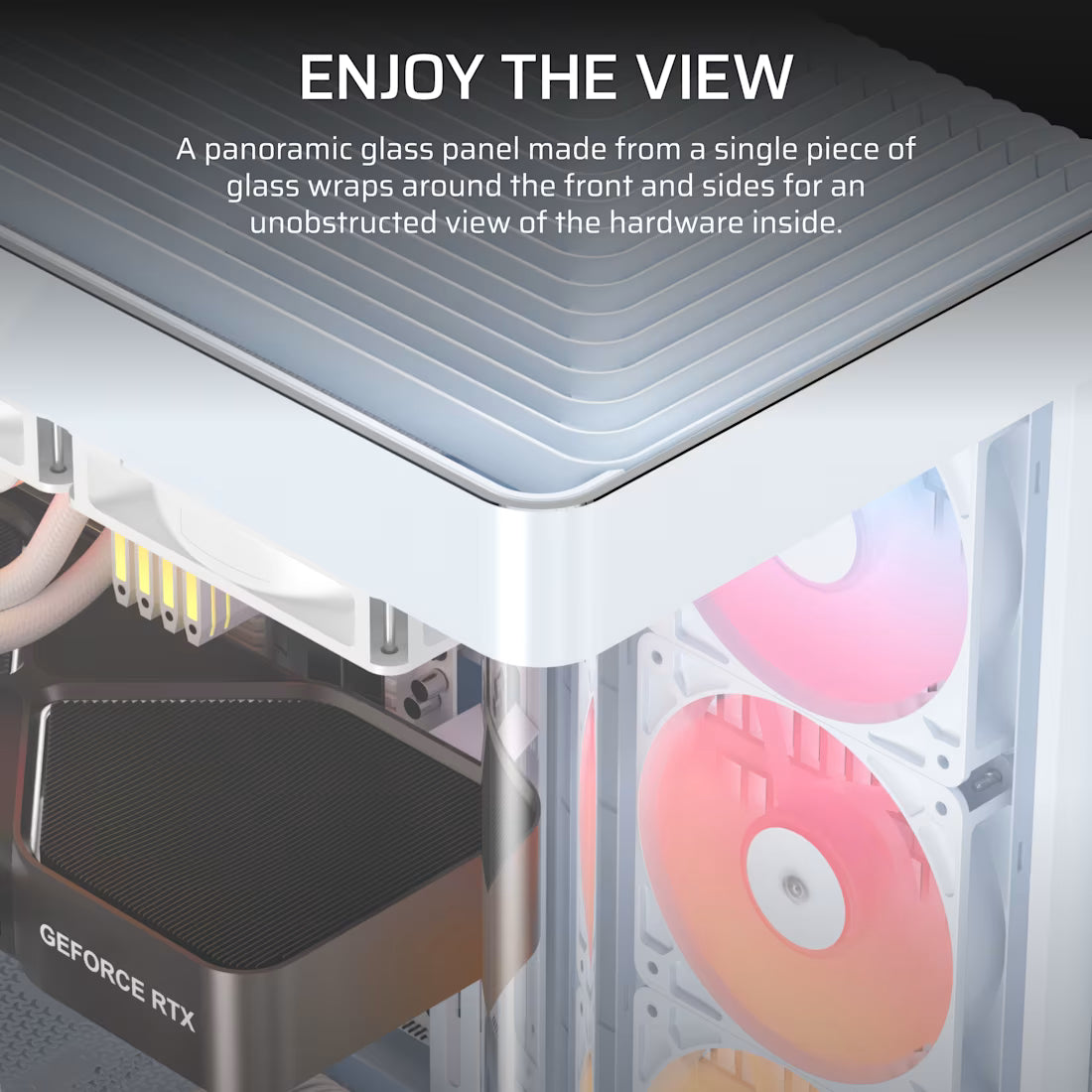 FRAME 4500X RS-R ARGB Panoramic Glass Mid-Tower PC Case;includes 3x RS120-R ARGB Fans ; 4x 2.5'' ; 2x 3.5'' ; White - image 4