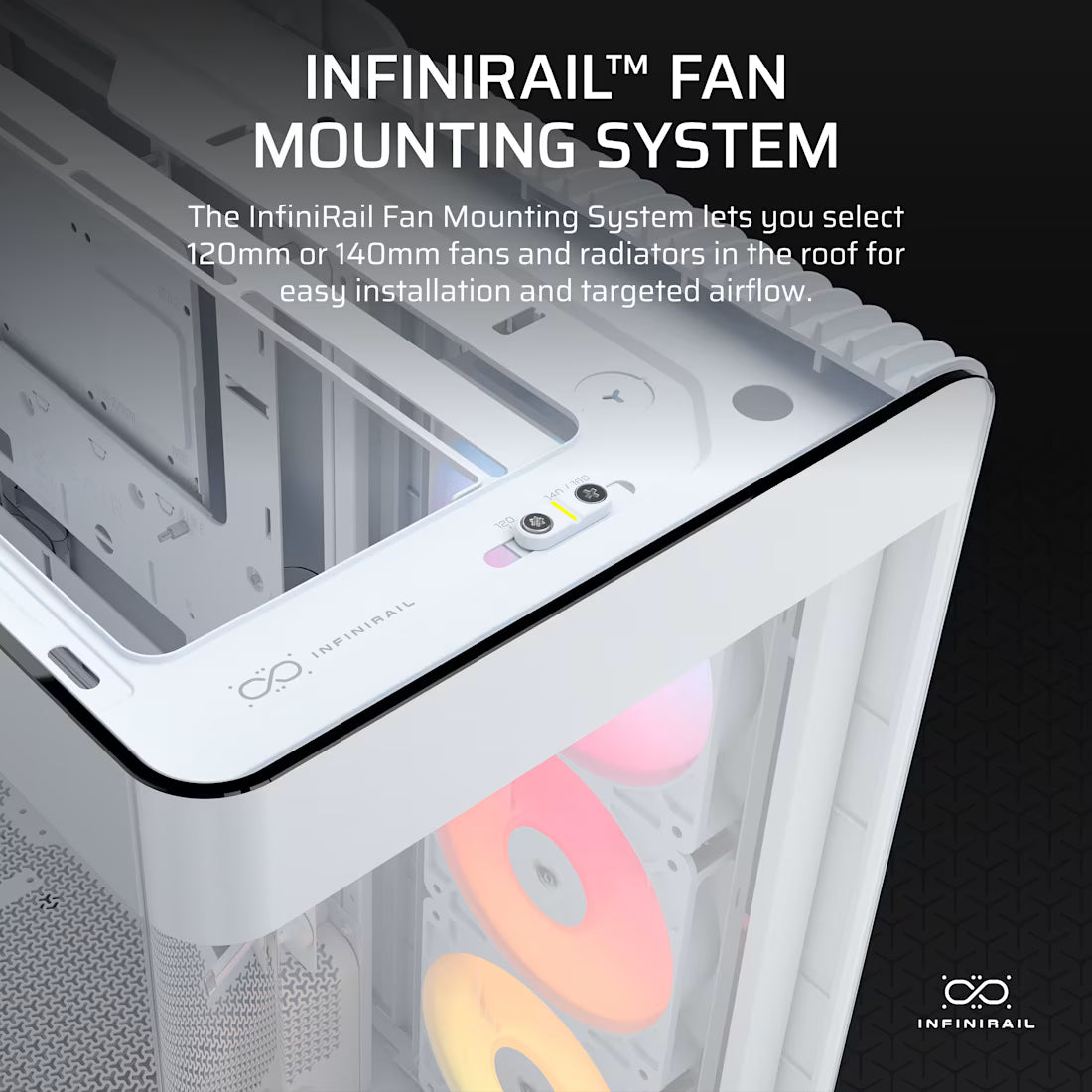 FRAME 4500X RS-R ARGB Panoramic Glass Mid-Tower PC Case;includes 3x RS120-R ARGB Fans ; 4x 2.5'' ; 2x 3.5'' ; White - image 7