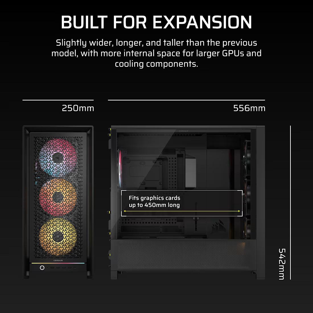 FRAME 5000D RS ARGB Mid-Tower PC Case; 4x RS140 ARGB Fans; 2x 2.5'' ; 1x 3.5'' ; Black. - image 19