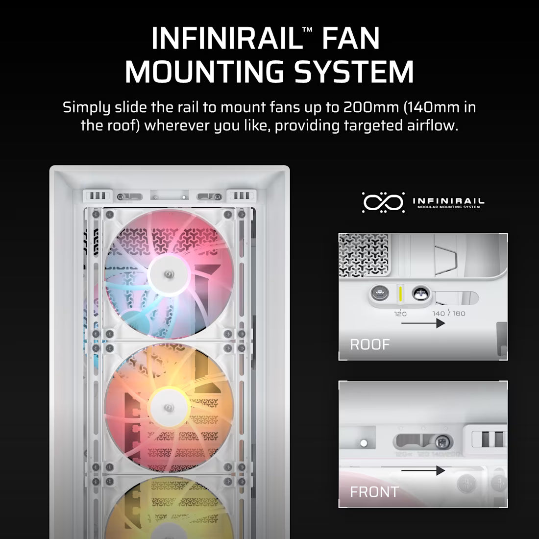 FRAME 5000D ARGB RS Mid-Tower PC Case; 4x 4x RS140 ARGB Fans; 2x 2.5'' ; 1x 3.5'' ; White. - image 15