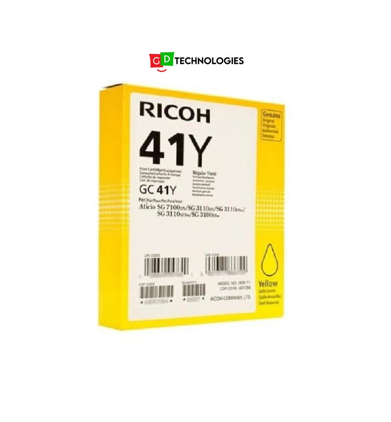 RICOH GC41Y YELLOW ORIGINAL GEL INK CARTRIDGE