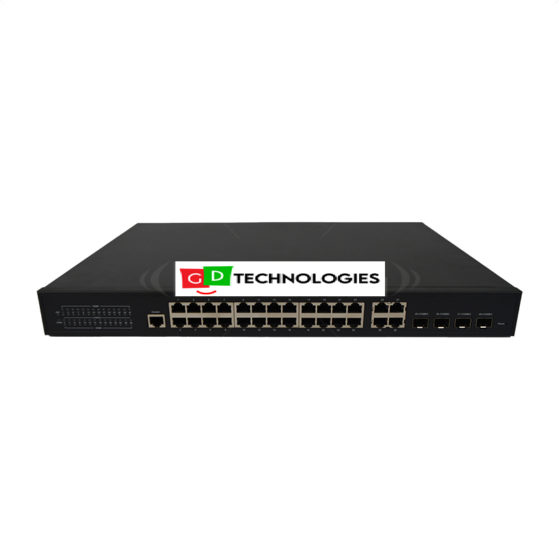 GENATA 24 PORT GB MANAGED POE+ SWITCH WITH 4 X GB RJ45/SFP PORTS (400W)