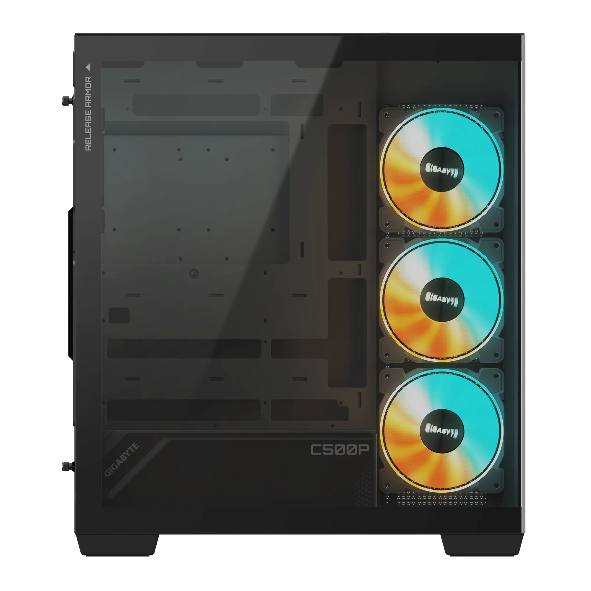 Gigabyte C500 Panoramic Stealth ATX Chassis; 1x 3.5'' | 2x 2.5'' Drive Bays; 360mm Radiator compatible; 4x 120mm ARGB fan incl; - image 4
