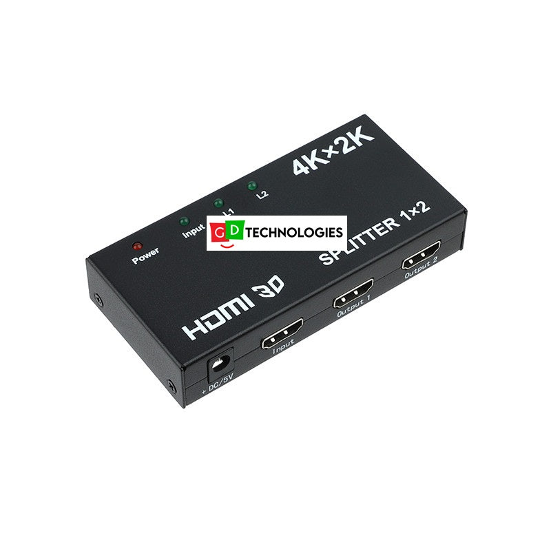 HDMI SPLITTER 1 IN 2 OUT METAL HOUSING HDMI 1.4 4K AT 30HZ