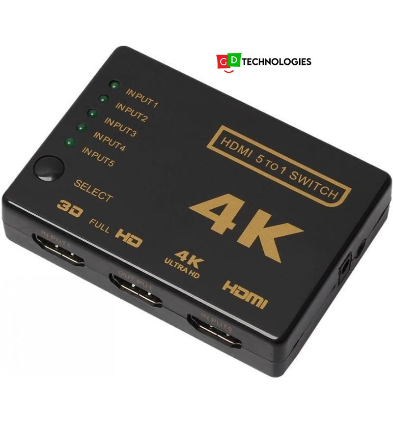 HDMI: 5X IN + 1X OUT 4K