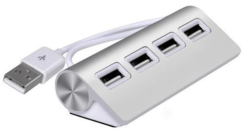4 PORT USB2.0 HUB SILVER