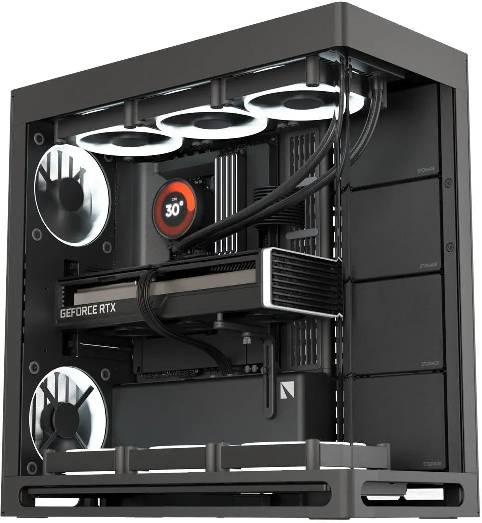 Aerocool HAVN HS 420 Base Edition Black EATX case - Supports up to 11 fans (0 incl) - 4x 3.5'' or 8x 2.5'' - 420mm Radiator. - image 3