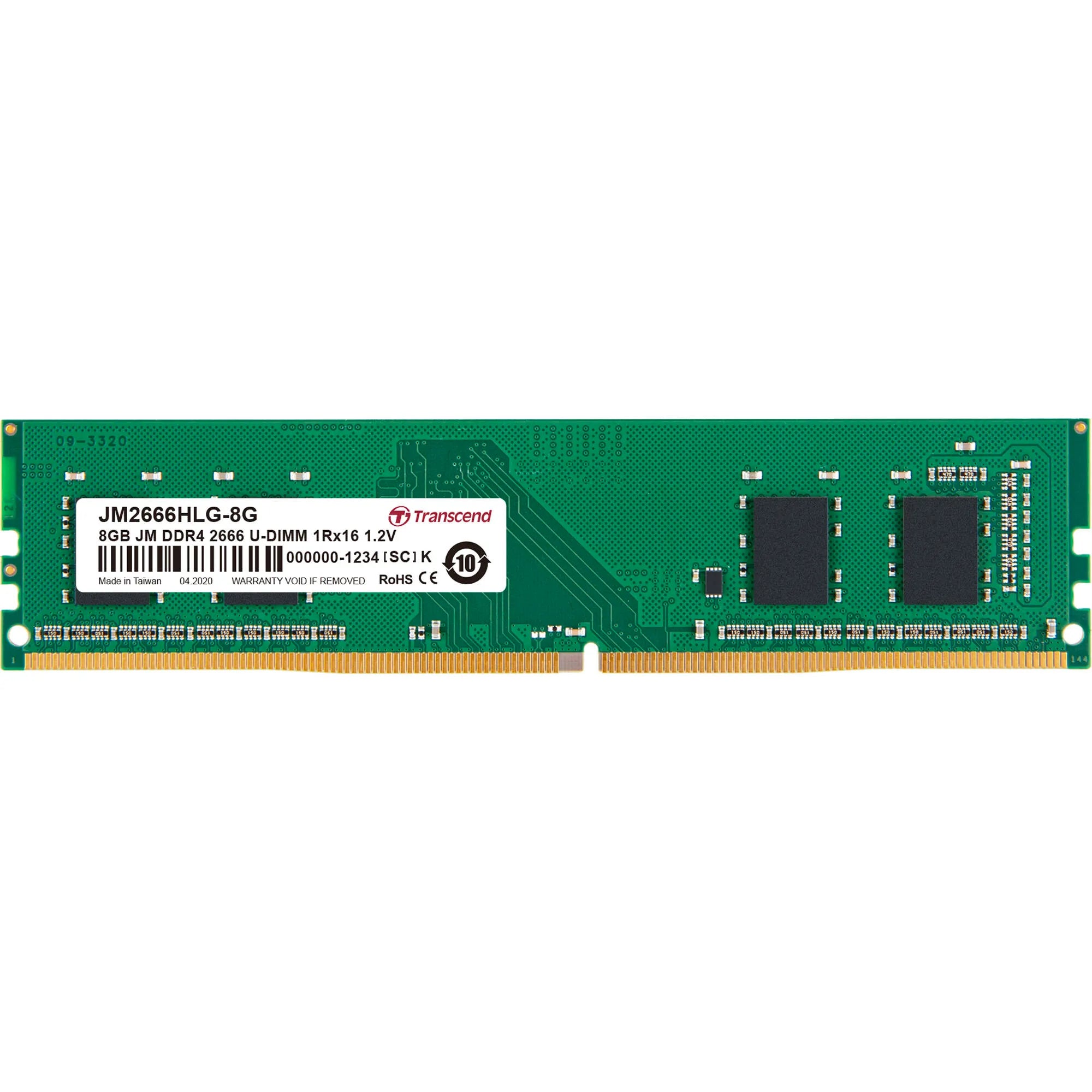 TRANSCEND 8GB DDR4 2666MHz DESKTOP U-DIMM 1RX16 1GX16 CL19 1.2V - image 3
