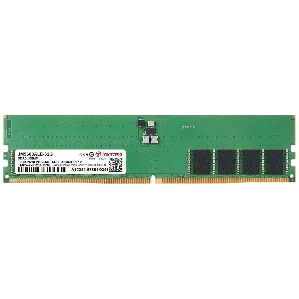 TRANSCEND JET MEMORY 32GB DDR5-5600 Unbuffered DESKTOP Long-DIMM 2RX8 CL46  (2Gx8)x16 - image 3