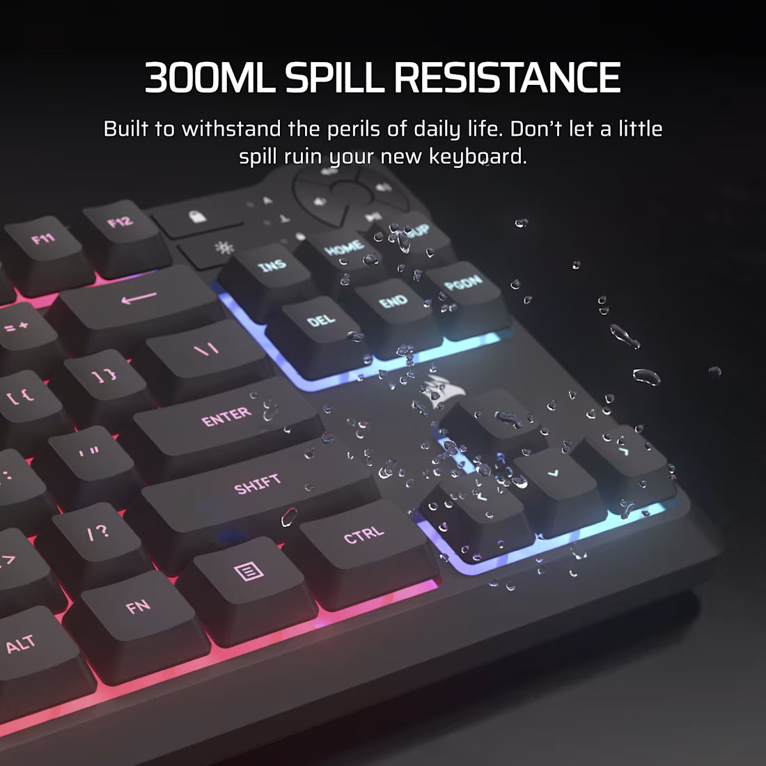 CORSAIR K55 CORE TKL RGB Wired Gaming Membrane Keyboard with 8-Zone RGB Backlighting – Black - image 4