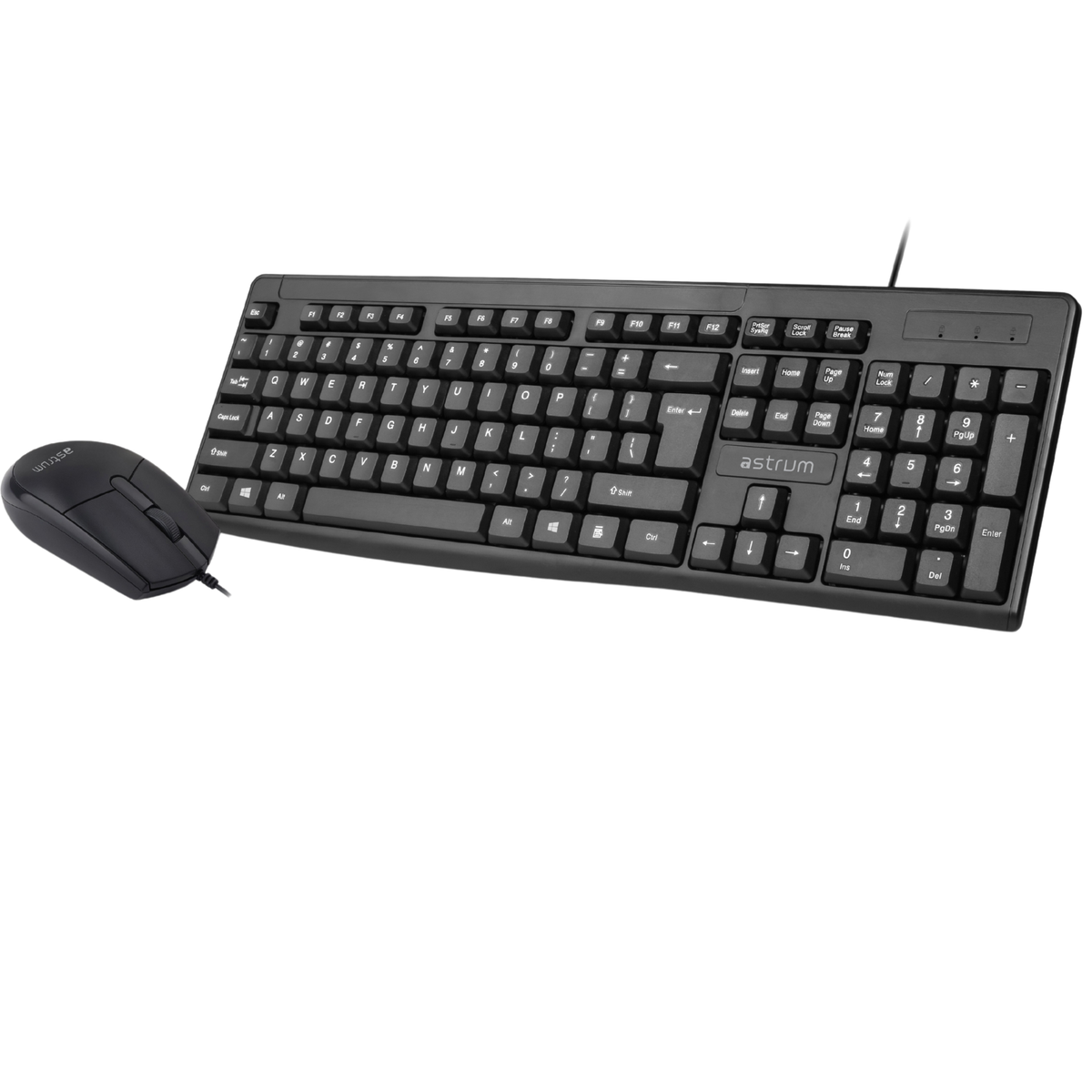 Astrum Wired USB Keyboard & 4‑Button Optical Mouse Combo- KCW080