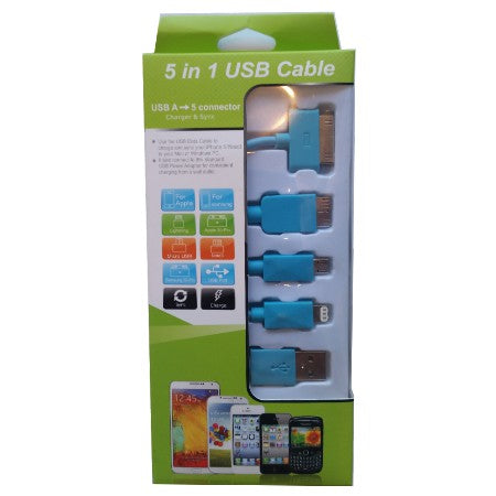 USB CABLE 5 IN 1 BLUE