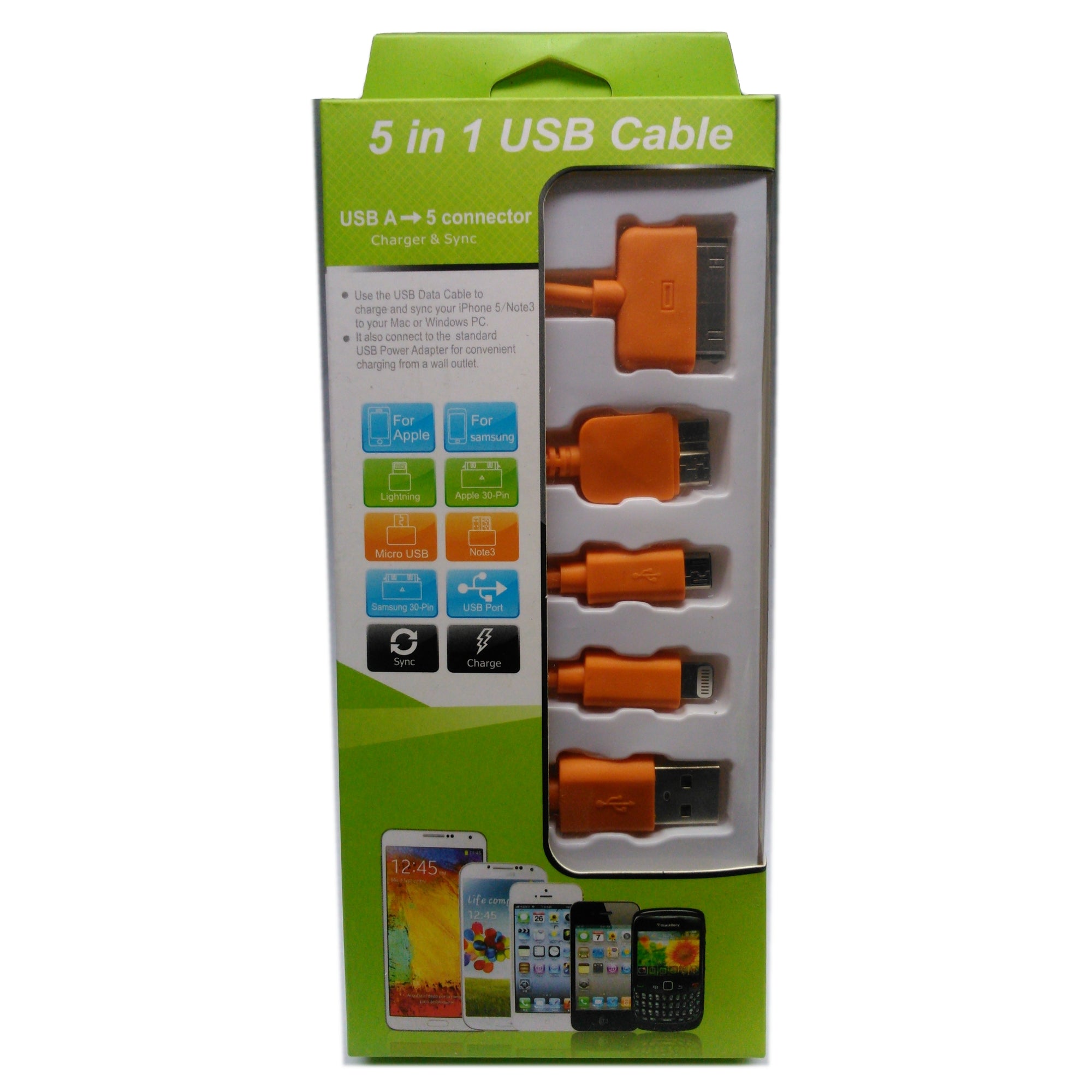 USB CABLE 5 IN 1 ORANGE - image 2