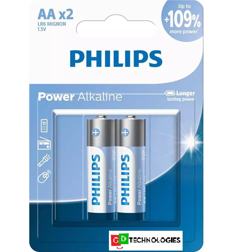 POWER ALKALINE BATTERY AA 2 PACK