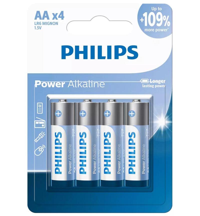 POWER ALKALINE AA BATTERY 4 PACK