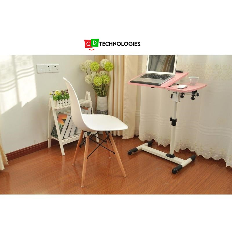 TBYTE COMBO LAPTOP AND PROJECTOR STAND - PINK TOP AND WHITE FRAME