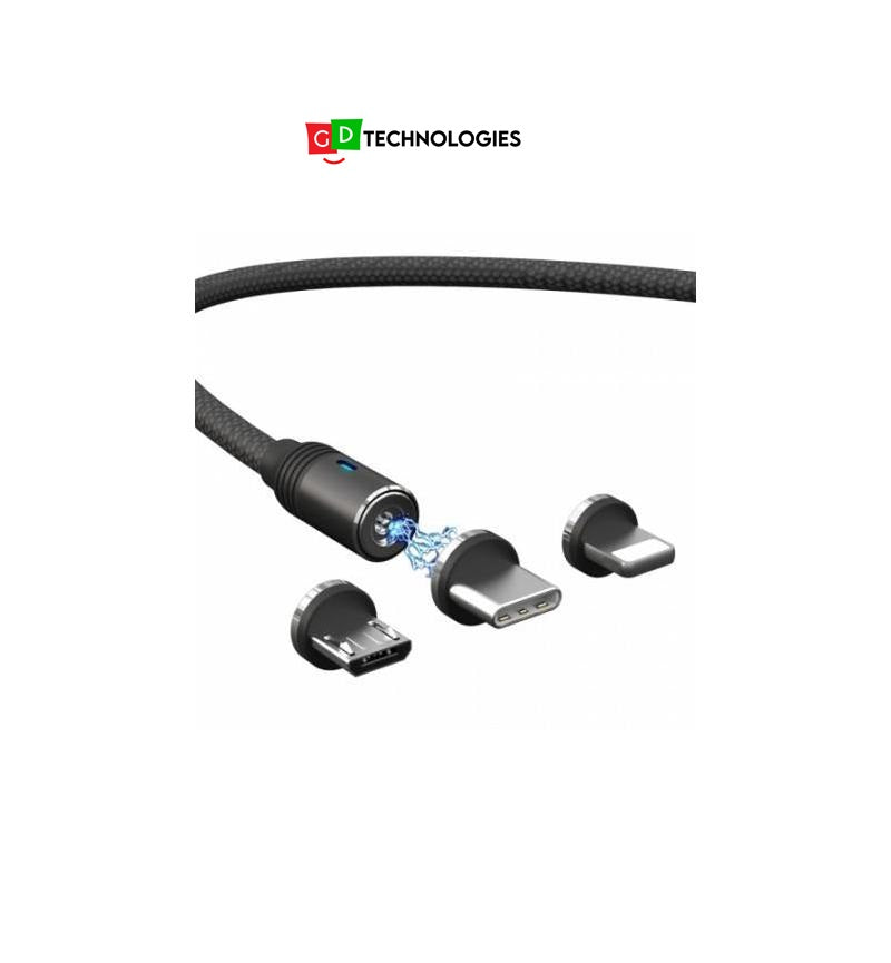 3-IN-1 MAGNETIC USB CHARGING CABLE (BLACK)