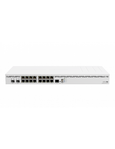 MikroTik CCR2004-16G-2S+, 16 x 1GB Ethernet ports and 2 x 10G SFP+ ports, 1x USB port