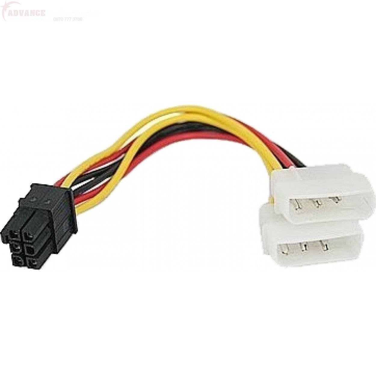 MOLEX (M) X2 TO PCI-E 6P (M) 0.2M