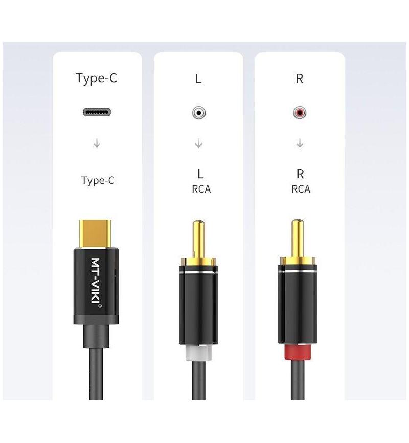 MT-ViKI TA03 USB-C To 2 x RCA Adapter Cable
